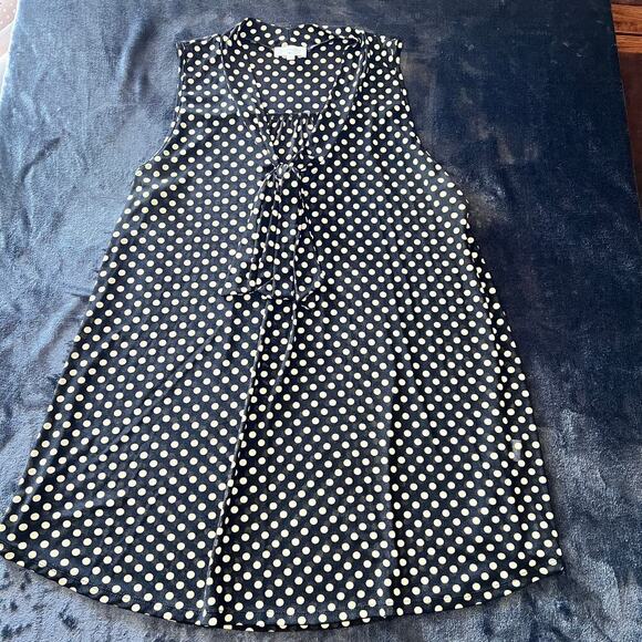 Siren Lily Maternity Polka Dot Tie Front Top Size Large Sheer Sleeveless Blouse - Picture 4 of 5